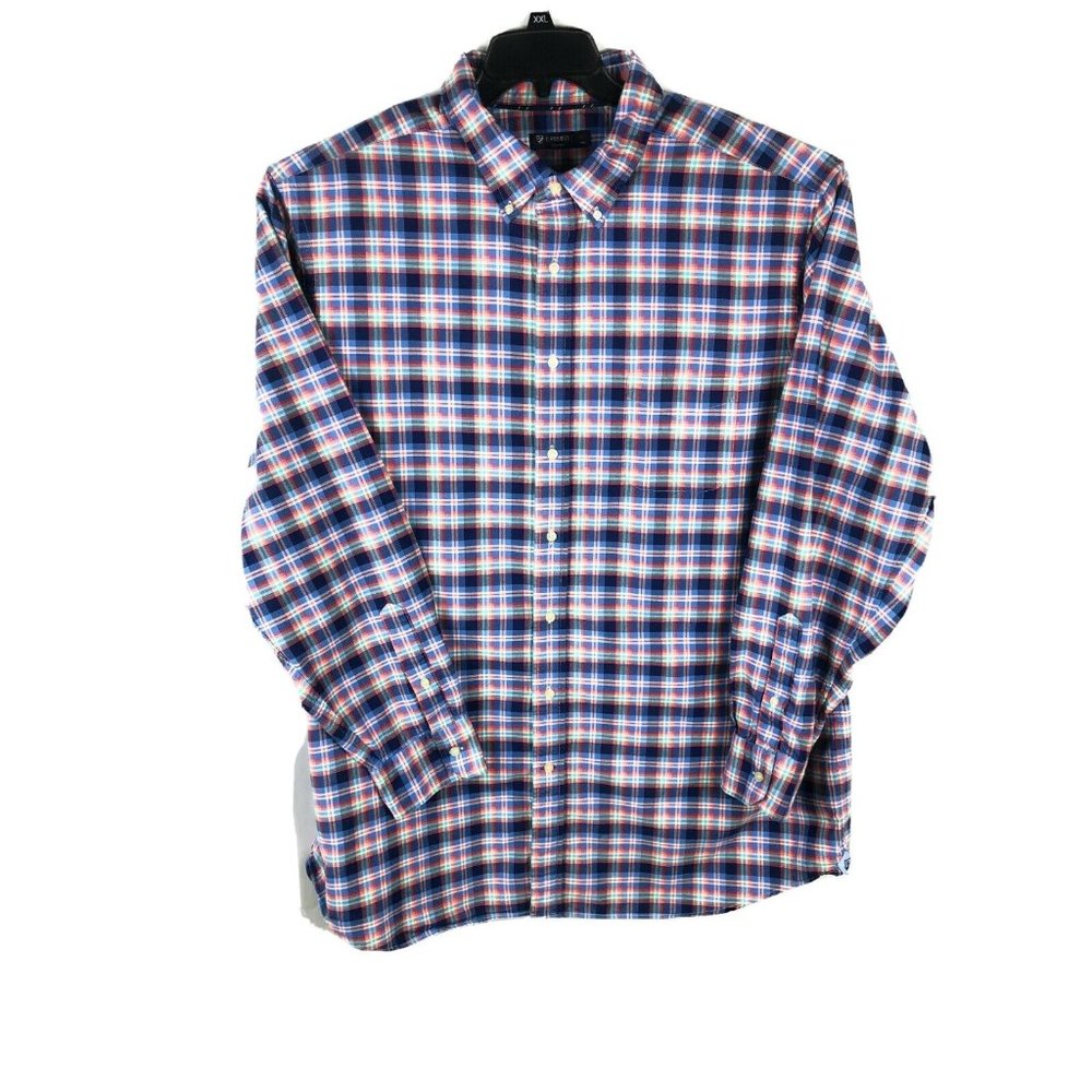Cremieux Men's 3XT Long Sleeve Button Up Multicolor Check  Cotton Shirt A23